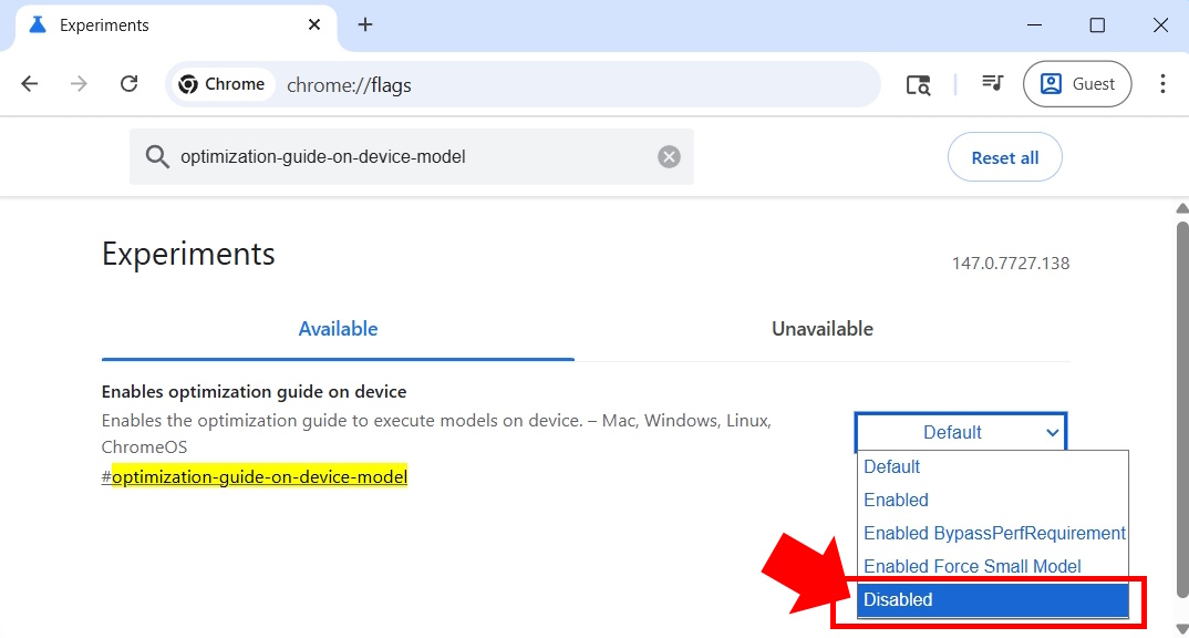 Como desativar o modelo de IA do Chrome Desativar sinalizadores do Chrome