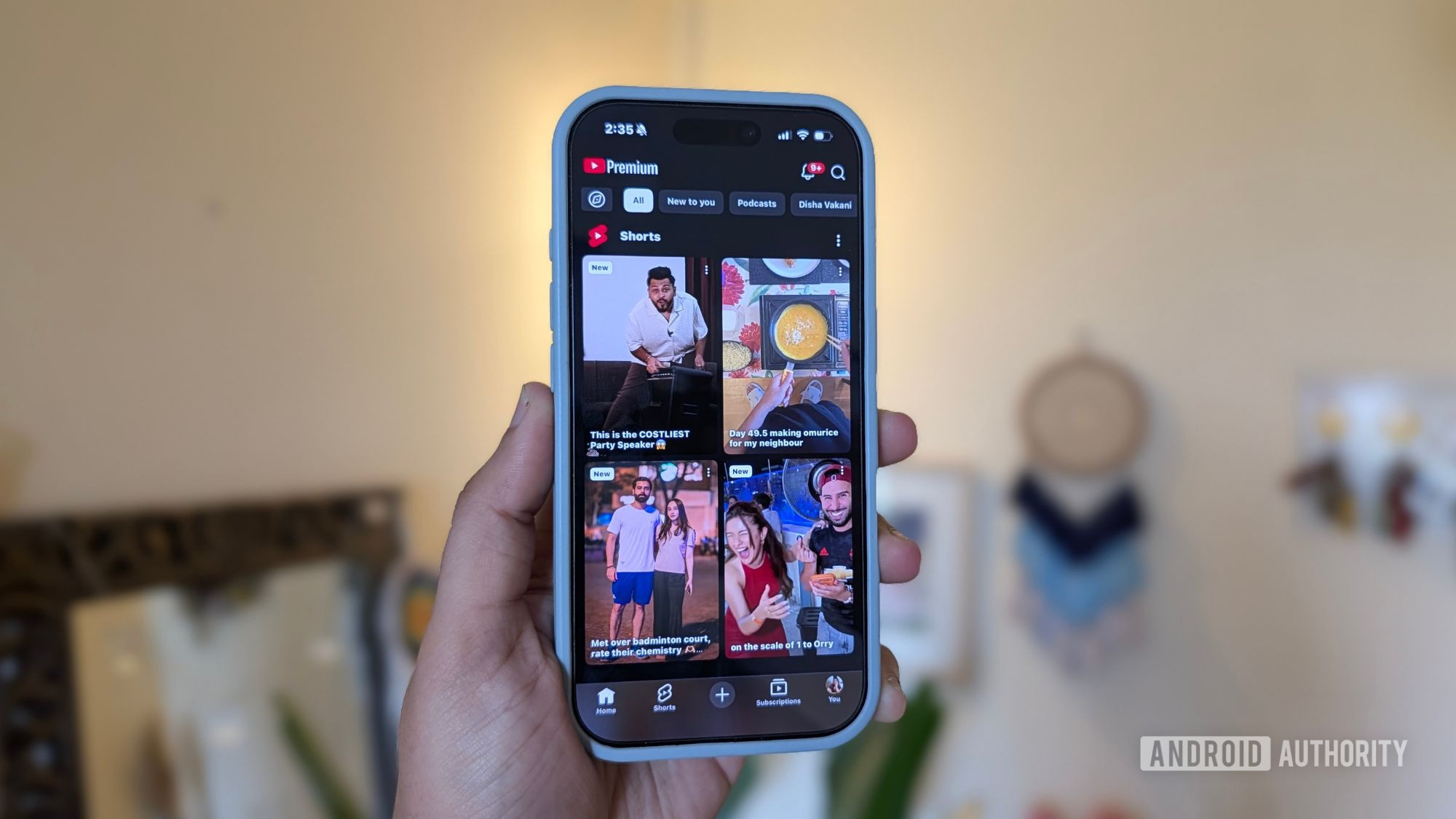 Feed do YouTube no iPhone