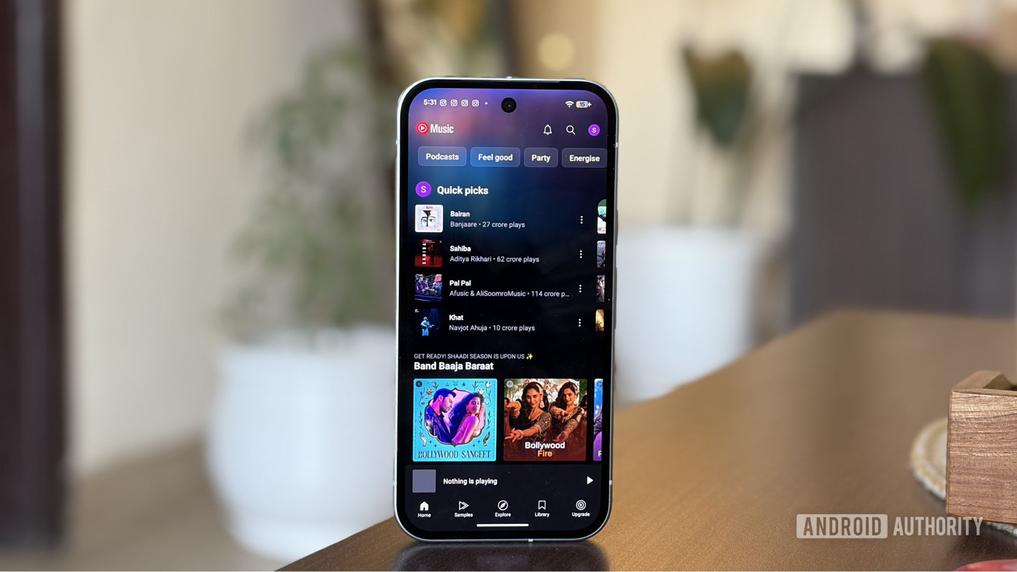 YouTube Music aberto no Google Pixel 10a