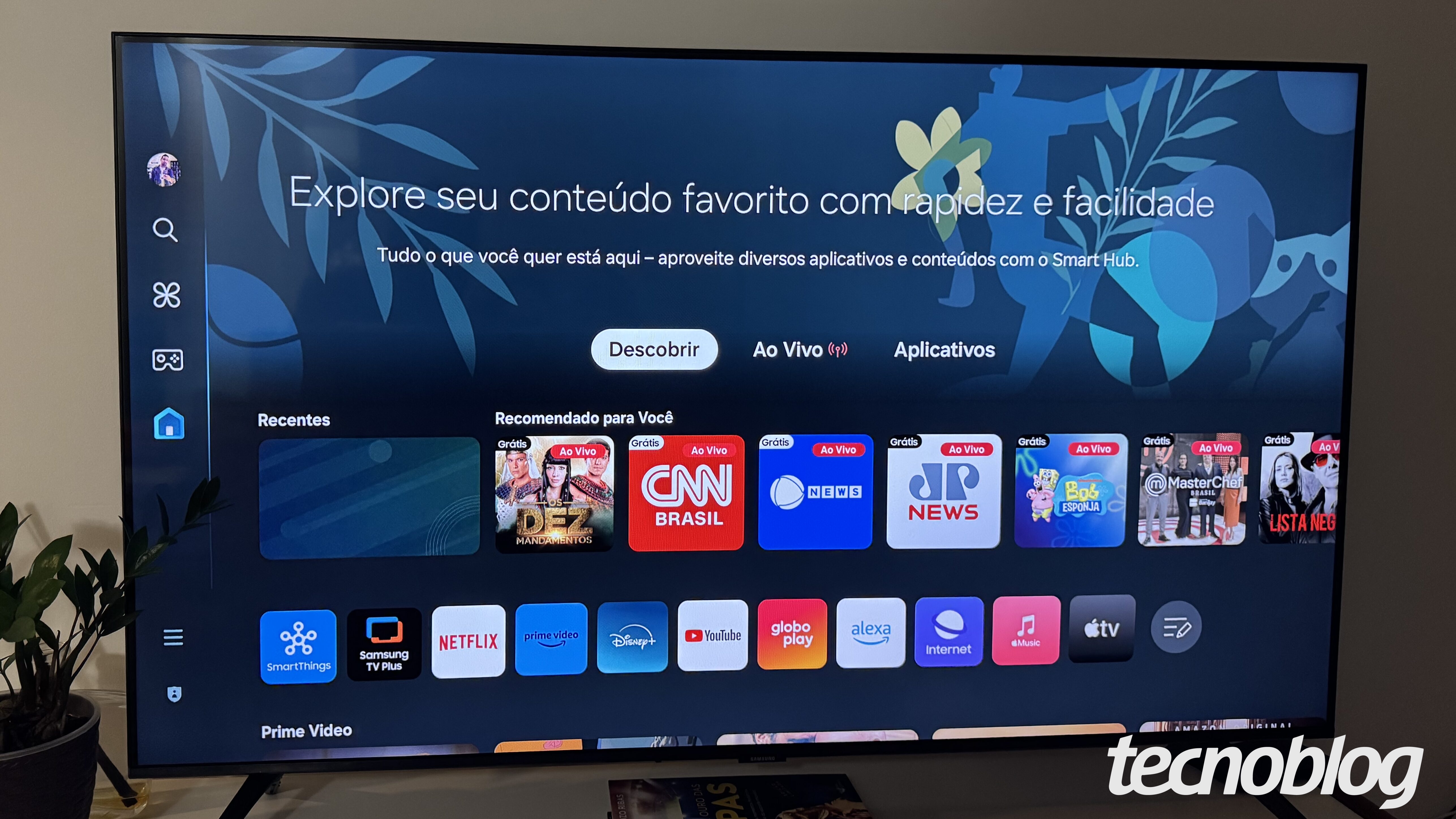 TV sobre rack
