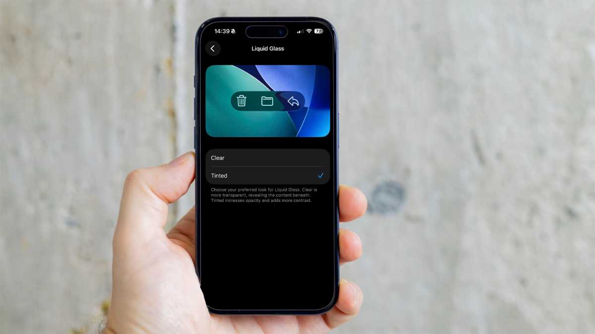 iPhone Liquid Glass transparency settings