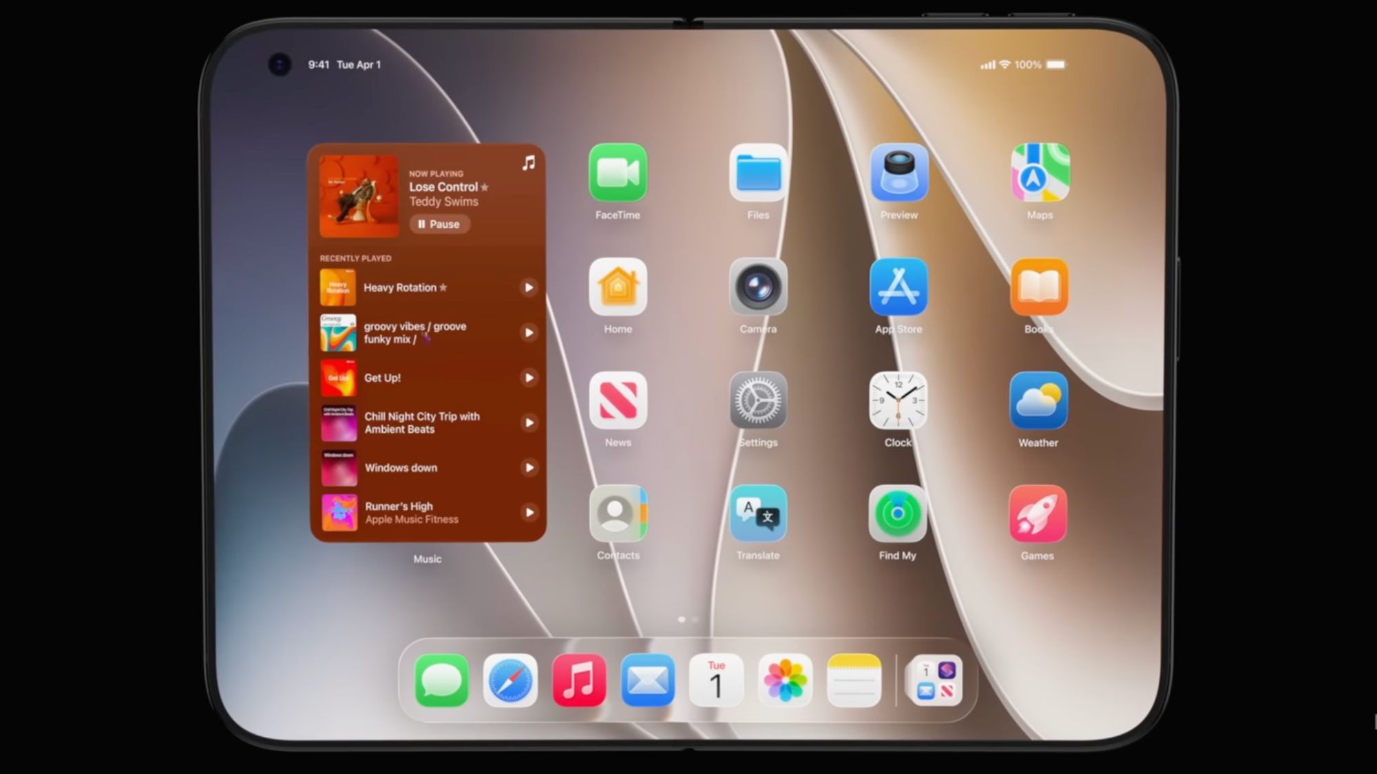 iPhone Ultra quando desdobrado