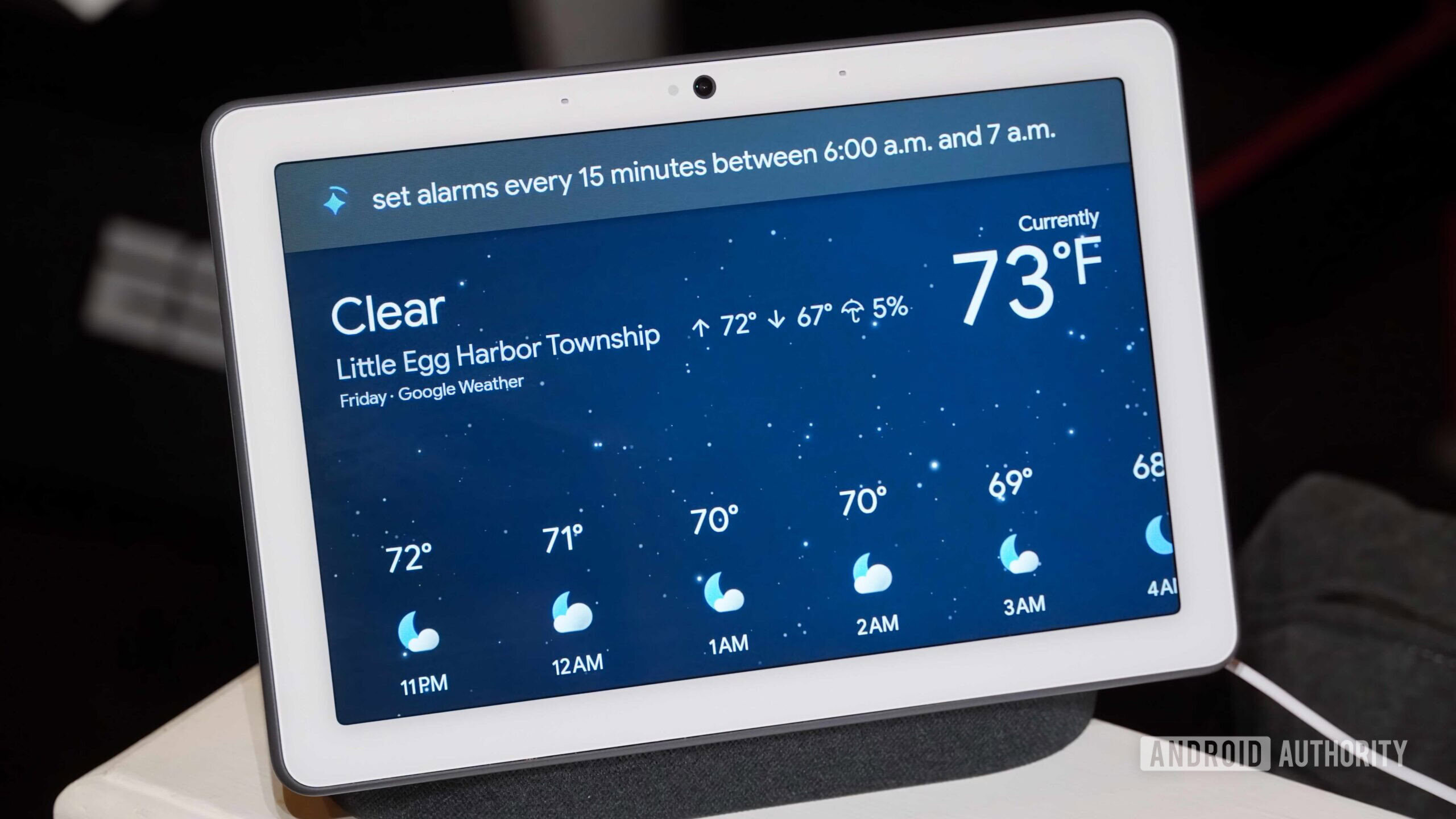 Uma solicitação na sobreposição Gemini em um Nest Hub Max.