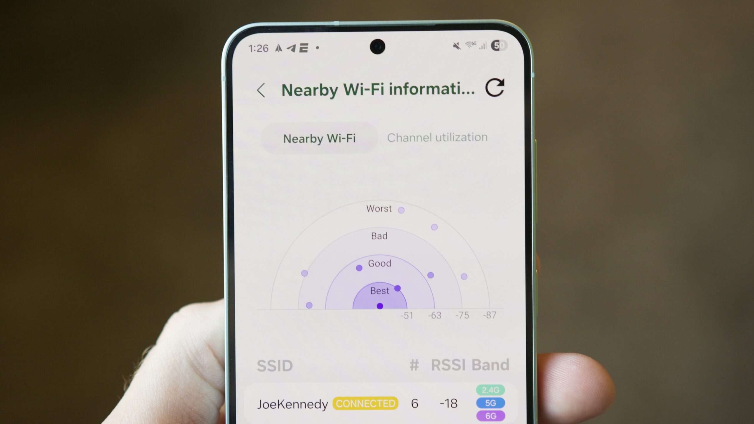 Página de informações de Wi-Fi nos Laboratórios de Conectividade da Samsung.