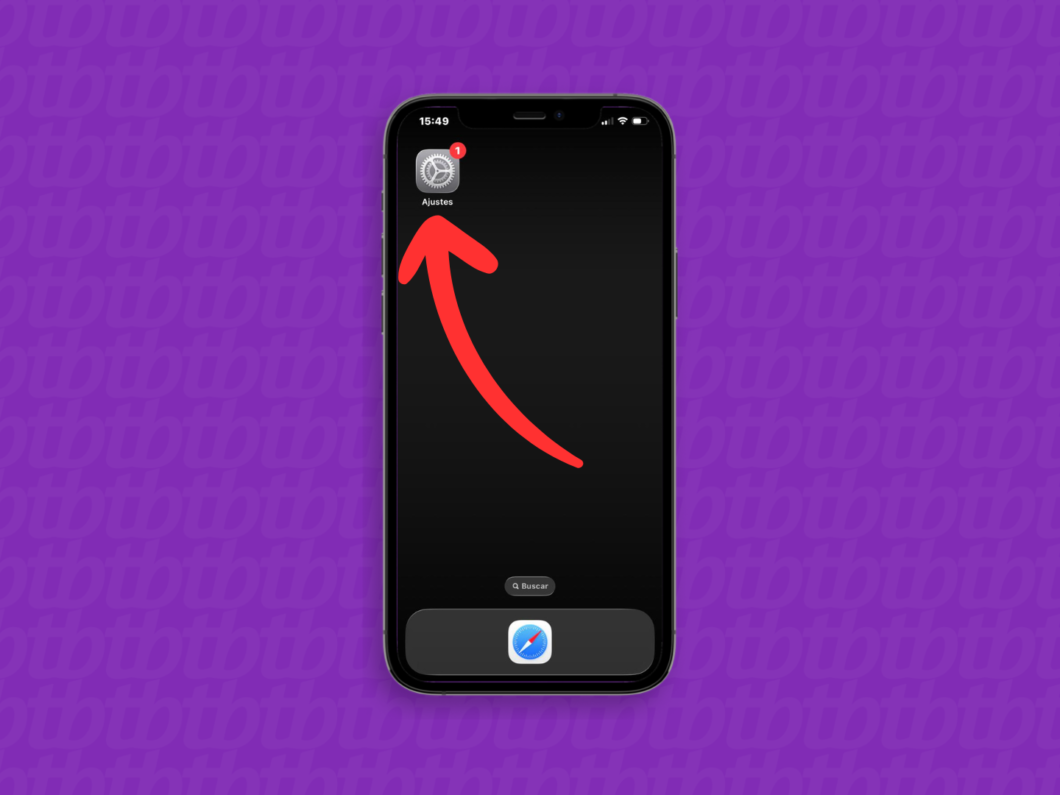 Acessando o "Ajustes" do iPhone
