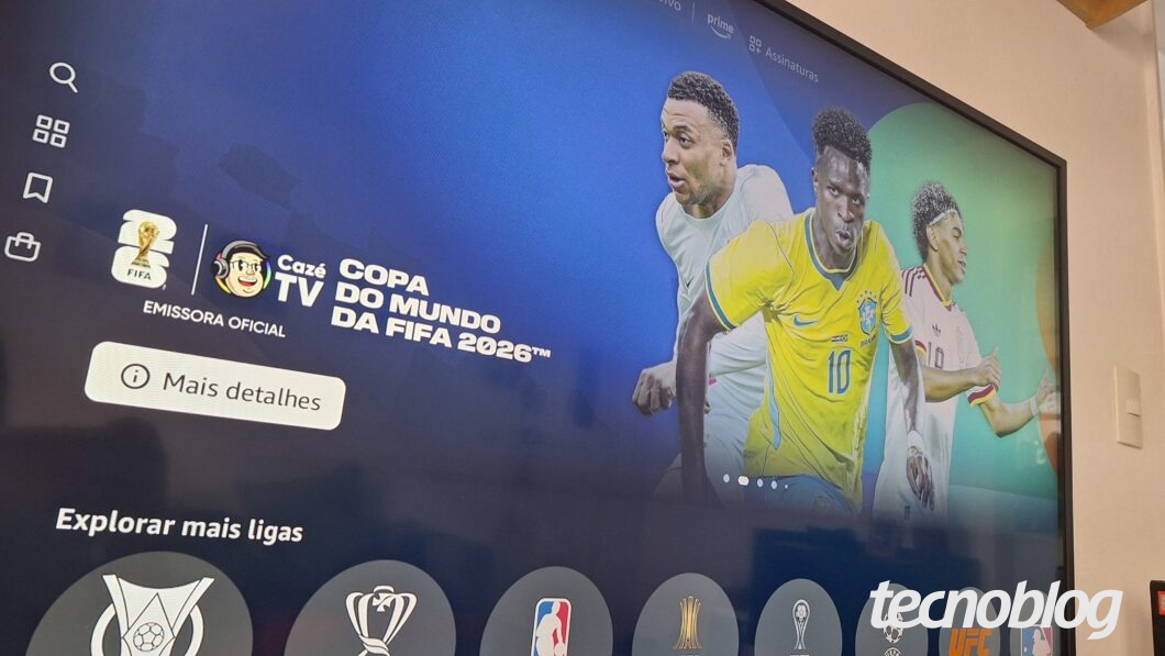 imagem de uma smart tv exibindo a tela da copa do mundo na cazé TV