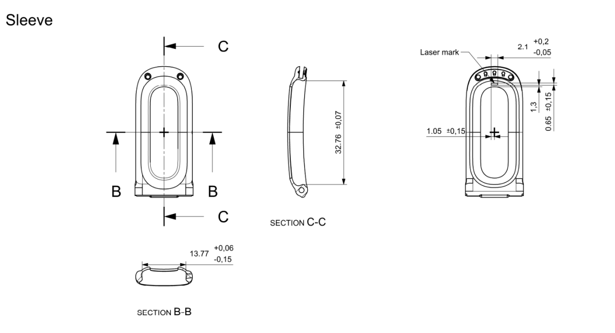 Fitbit Air blueprint CAD drawing