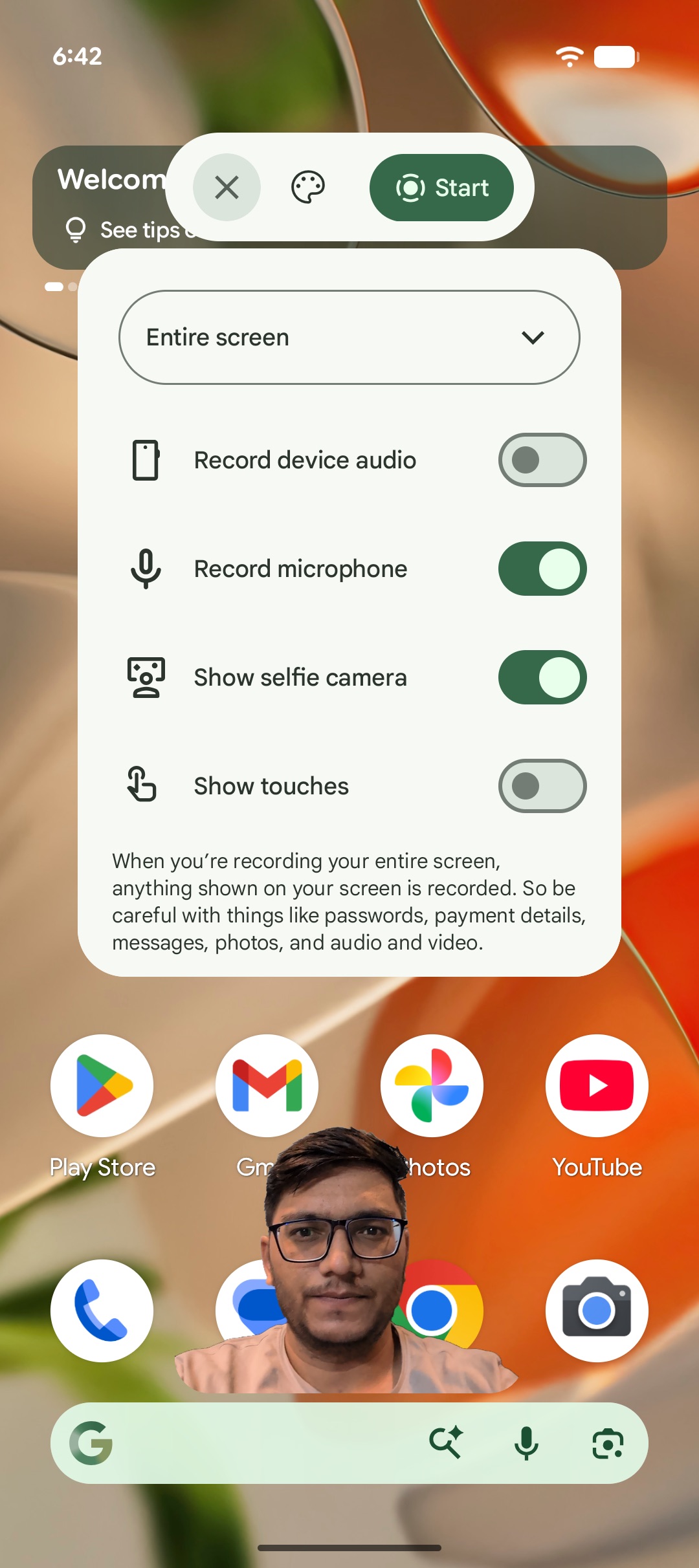 Android Canary, junho de 2026, reações na tela 1