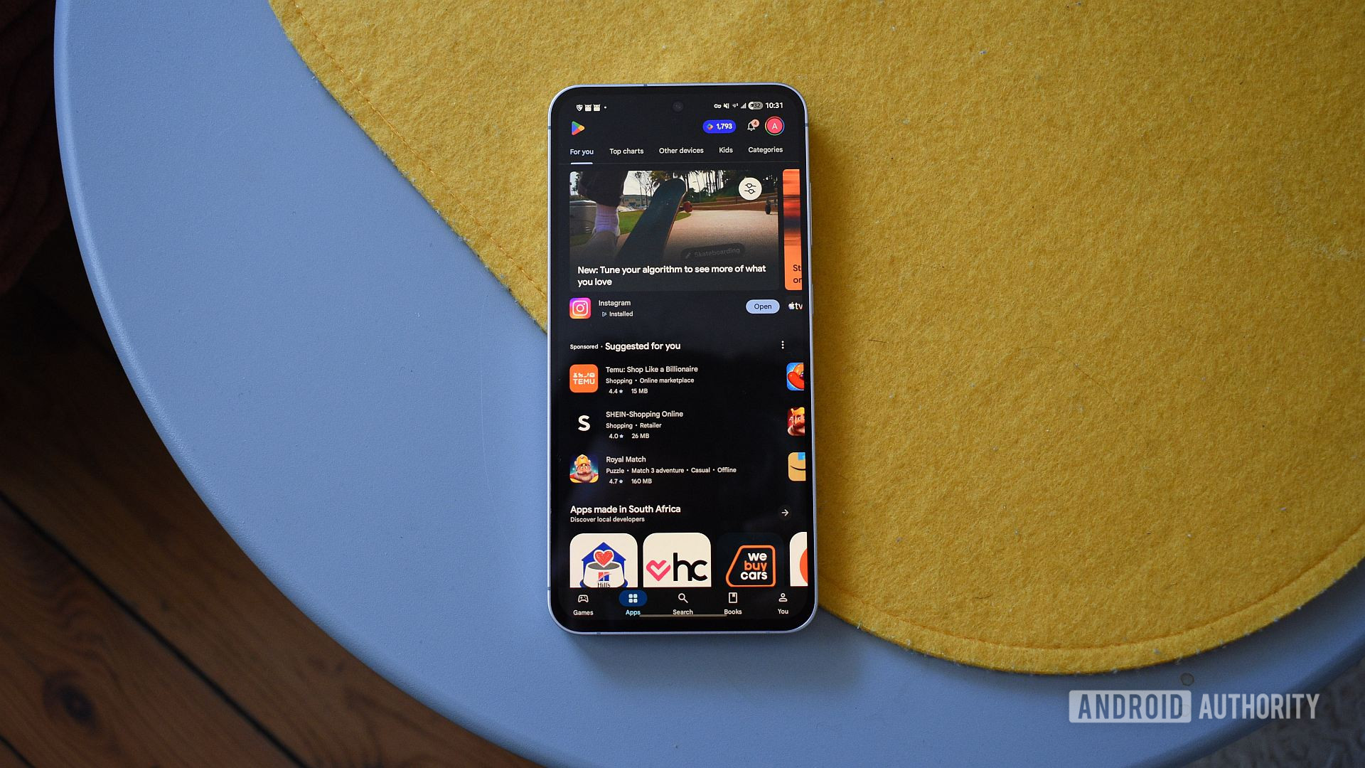 página 1 de aplicativos da Google Play Store