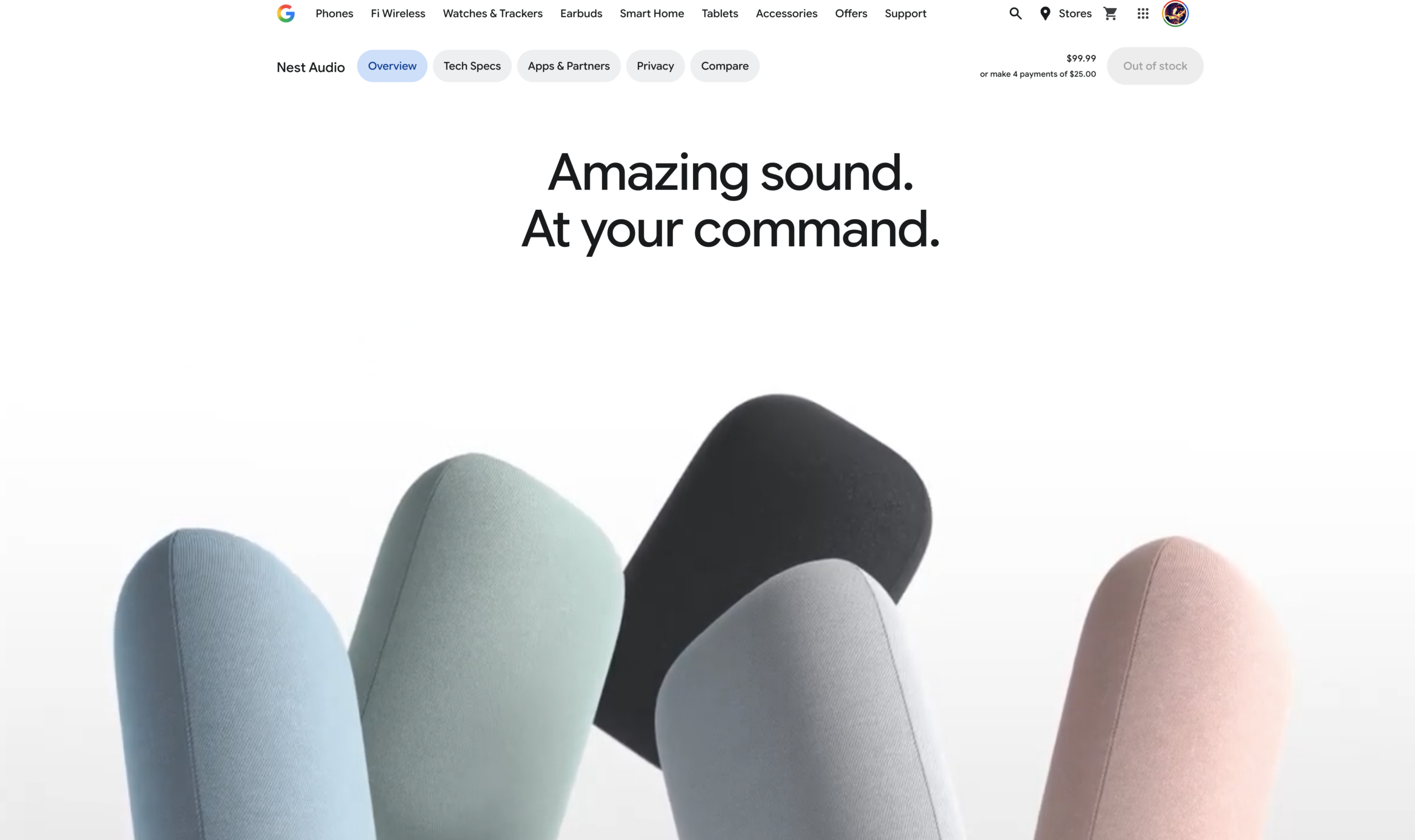 Nest Audio esgotado