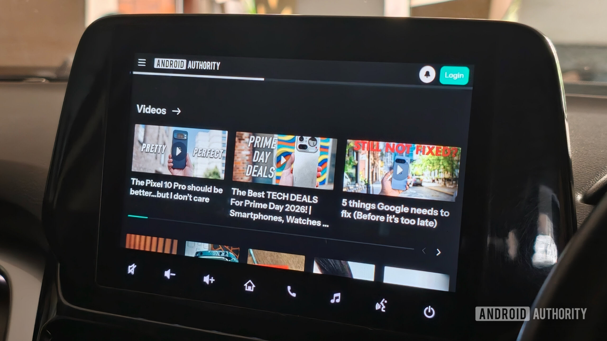 aplicativos de terceiros para Android Auto 8 Navegador Android Auto apresentando o site Android Authority