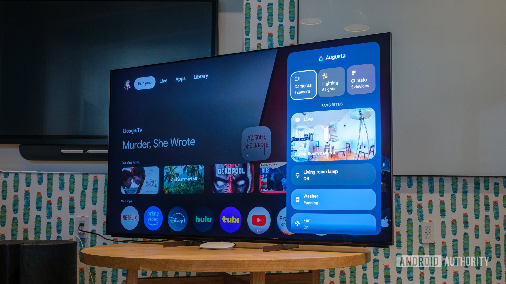 Ampla interface do Google TV Home