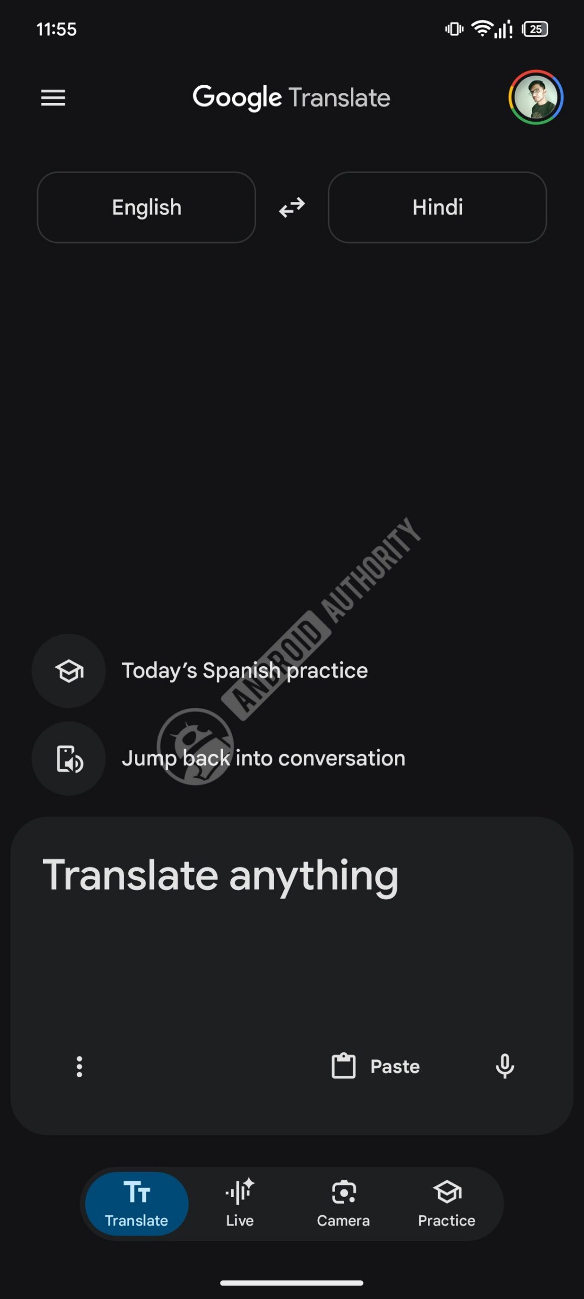 Nova tela inicial do Google Tradutor 2 com marca d'água
