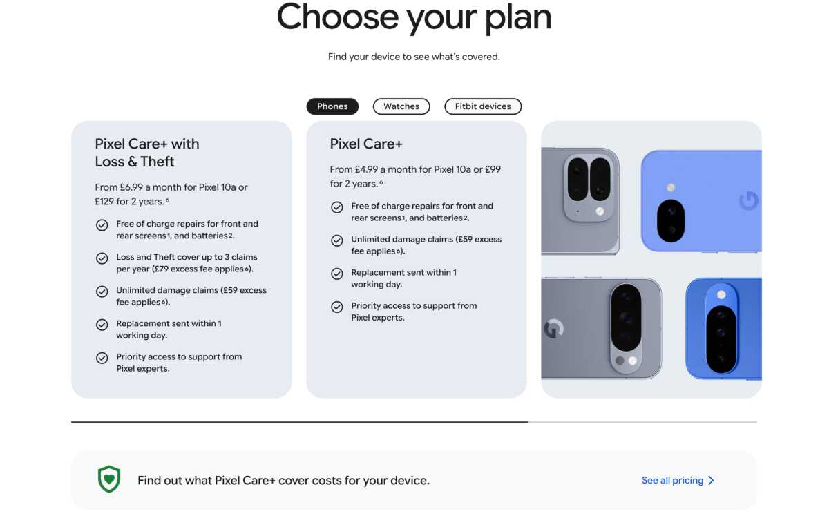 Pixel Care Plus UK Pricing 1